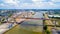 Aerial photo of the Chevire bridge in Nantes city