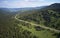 Aerial photo of Chui tract or Chuya Highway near Seminsky mountain pass