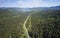 Aerial photo of Chui tract or Chuya Highway near Seminsky mountain pass