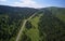 Aerial photo of Chui tract or Chuya Highway near Seminsky mountain pass