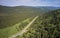 Aerial photo of Chui tract or Chuya Highway near Seminsky mountain pass