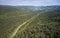 Aerial photo of Chui tract or Chuya Highway near Seminsky mountain pass