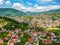 Aerial photo of city Jajce in Bosnia and Herzegovina