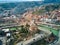 Aerial photo. City landscape of Tbilisi and the Kura river