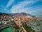 Aerial photo. City landscape of Tbilisi and the Kura river