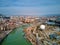 Aerial photo. City landscape of Tbilisi and the Kura river