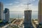 Aerial photo construction stages site Estates at Acqualina Sunny Isles Beach FL