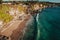 Aerial Photo of Dreamland Beach at Sunset, Bali, Pecatu, Uluwatu, Indonesia