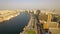 Aerial photo. Dubai Creek. Historic center of the United Arab Emirates. Sunrise