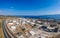 Aerial photo of famous full working plant and oil refinery of Motor Oil in Corinth area, Greece