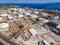 Aerial photo of famous full working plant and oil refinery of Motor Oil in Corinth area, Greece