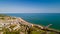 Aerial photo of Hastings, East Sussex, England