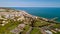 Aerial photo of Hastings, East Sussex, England