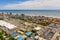 Aerial photo Jacksonville Beach during Coronavirus Covid 19 pandemic stay at home order