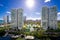 Aerial photo luxury buildings Oceania Island Miami Sunny Isles Beach FL