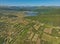 Aerial photo of medieval town Ston salterns