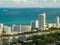 Aerial photo Miami Beach Fontainebleau Hotel resort on the ocean