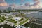 Aerial photo Miami waterfront scene Coconut Grove