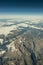 Aerial photo of a mountain range