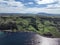 Aerial photo of Murlough Bay by the Atlantic Ocean on North Coast Antrim Northern Ireland
