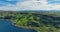 Aerial photo of Murlough Bay Fair Head Atlantic Ocean on North Coast County Antrim Northern Ireland