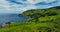 Aerial photo of Murlough Bay Fair Head Atlantic Ocean on North Coast County Antrim Northern Ireland