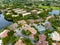 Aerial photo residential homes in Plantation Florida neighborhoods