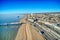 Aerial photo revealing Brighton Beach towards the Victorian Palace Pier