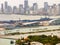 Aerial photo Royal Caribbean Cruise Ship terminal at Port of Miami