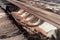 Aerial photo of Sandy Textures in open coal mining pit Gartzweiler