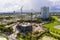 Aerial photo SLS Resort during construction stages Hallandale Beach FL USA