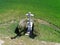 Aerial photo of a stone calvary in Vendee