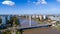 Aerial photo of the Tabarly bridge in Nantes city