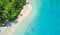 Aerial photo of tropical Maldives beach on island