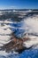 Aerial photo of Yellowstone Park Grand Prismatic