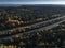 Aerial Photograph of M3 motorway cutting through Chobham Common