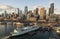 Aerial Photograph Seattle Skyline & Ferry Port