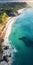 Aerial Photography Of A Beautiful Beach With Naturalistic Ocean Waves