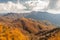 Aerial photography beautiful Mount Nantai and Lake Chuzenji in autumn season, Nikko, Japan