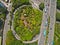 Aerial photography bird-eye view of City viaduct bridge road lan