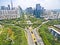 Aerial photography bird-eye view of City viaduct bridge road lan