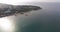 Aerial photography of the blue bay in southern Russia