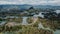 aerial photography with drone, overhead over the Guatape dam