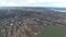 Aerial photography helicopter airstrip near the Dnieper River from a bird`s eye view