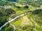 Aerial photography of magnificent scenery of blue sky and green mountains at Kunlun Pass in Nanning, Guangxi, China