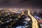 Aerial photography of the modern building skyline night view of Chengdu, China.