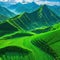 Aerial photography of mountains with rice Breathtaking fantasy landscape of rice Dron view of the rice high resolution