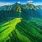 Aerial photography of mountains with rice Breathtaking fantasy landscape of rice Dron view of the rice high resolution