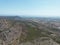 Aerial photography of nature in Spain with fields and mountains