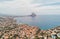 Aerial photography panoramic image Calpe or Calp townscape view